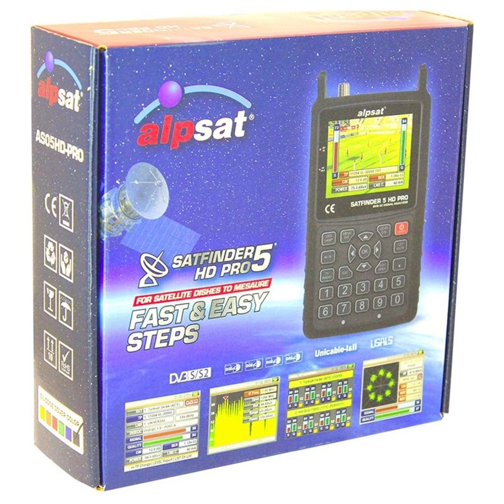 Alpsat 5 HD Pro Görüntülü Uydu Bulucu (Satfinder 5) 160013