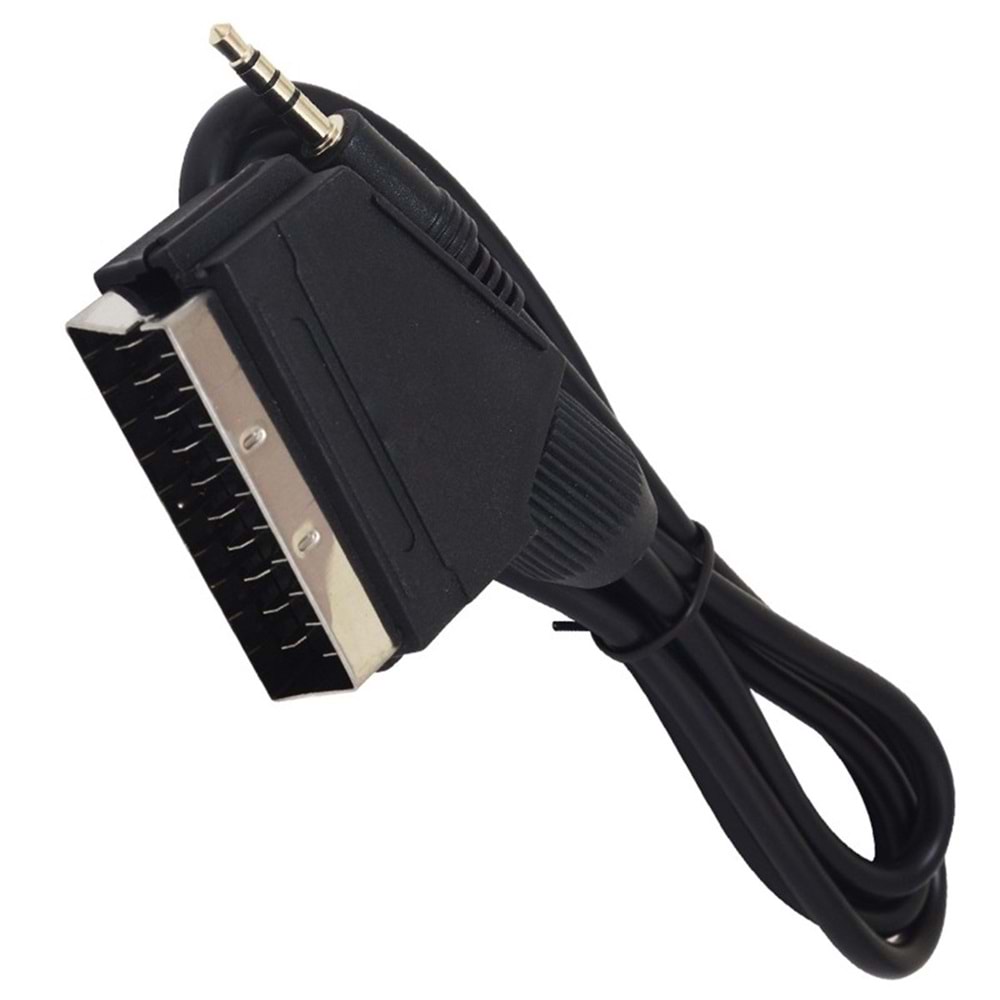 Uydu Alıcısı AV Kablo 3.5 Mm Stereo Erkek-Scart Kablo 1.2 Metre Uzun Jack 244027
