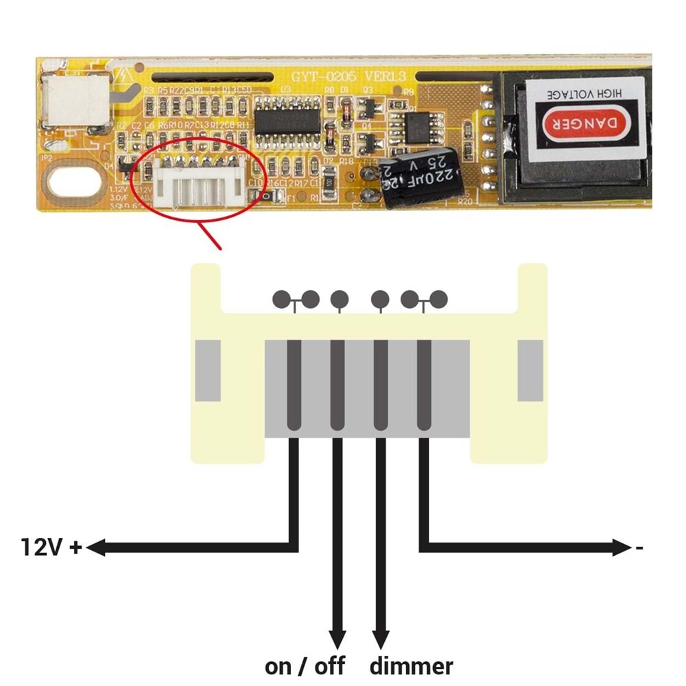 Rewel Tek Trafolu 2 Işıklı Lcd Invertör - Tv Yedek Parça 281002