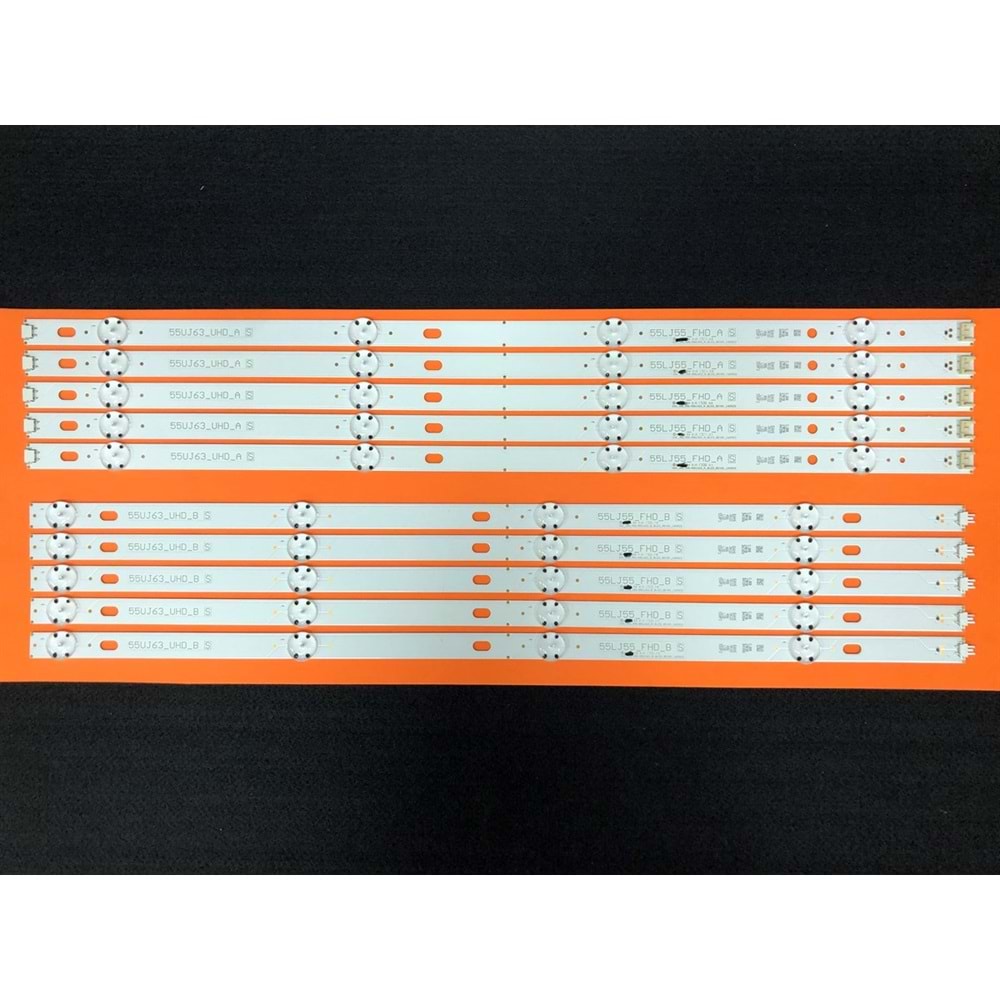 LG Tv LED BAR 10 lu takım A-5x55,3cm B-5x55,2 uyumlu tv kodları 55LJ55000, 55UJ66000, 55UJ6300-UA BUSYLOR 55LJ55/55UJ63-A_8LED-REV03_170707 284131-B12