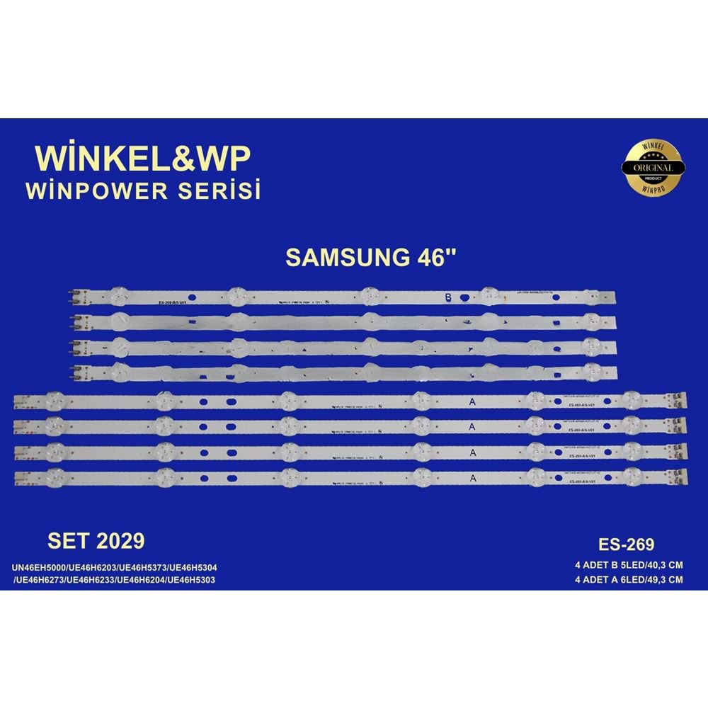 Samsung Tv LED BAR 46 inç 8 li takım 4x49,3cm 4x40,3cm uyumlu tv kodları UN46EH5000/UE46H6203/UE46H5373/UE46H5304/UE46H6273/UE46H6233/UE46H6204/UE46H5303/UE46EH5300/UE46EH5057/UE46EH5050/UE46EH5047 A SAMSUNG D3GE-460SMB-R1, D3GE-460SMA-R2 284151-F8