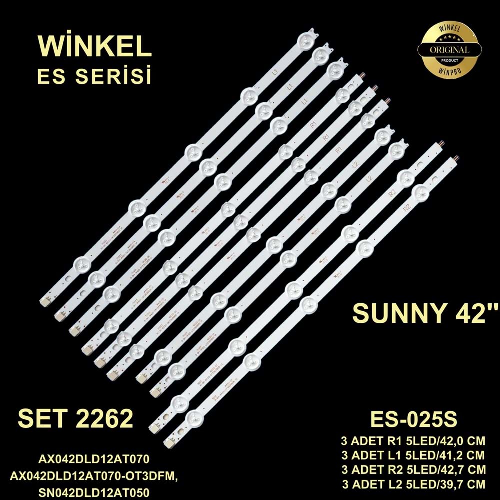 SUNNY 042DLD12AT070-OTFM,042DLD12AT022-TMF,042DLD12AT070-ATFM, AX042DLD12AT070-OT3DFM, AX042DLD12AT050-O3DFM 42'' inç 12 Adet Tv Led Bar 284247 E1