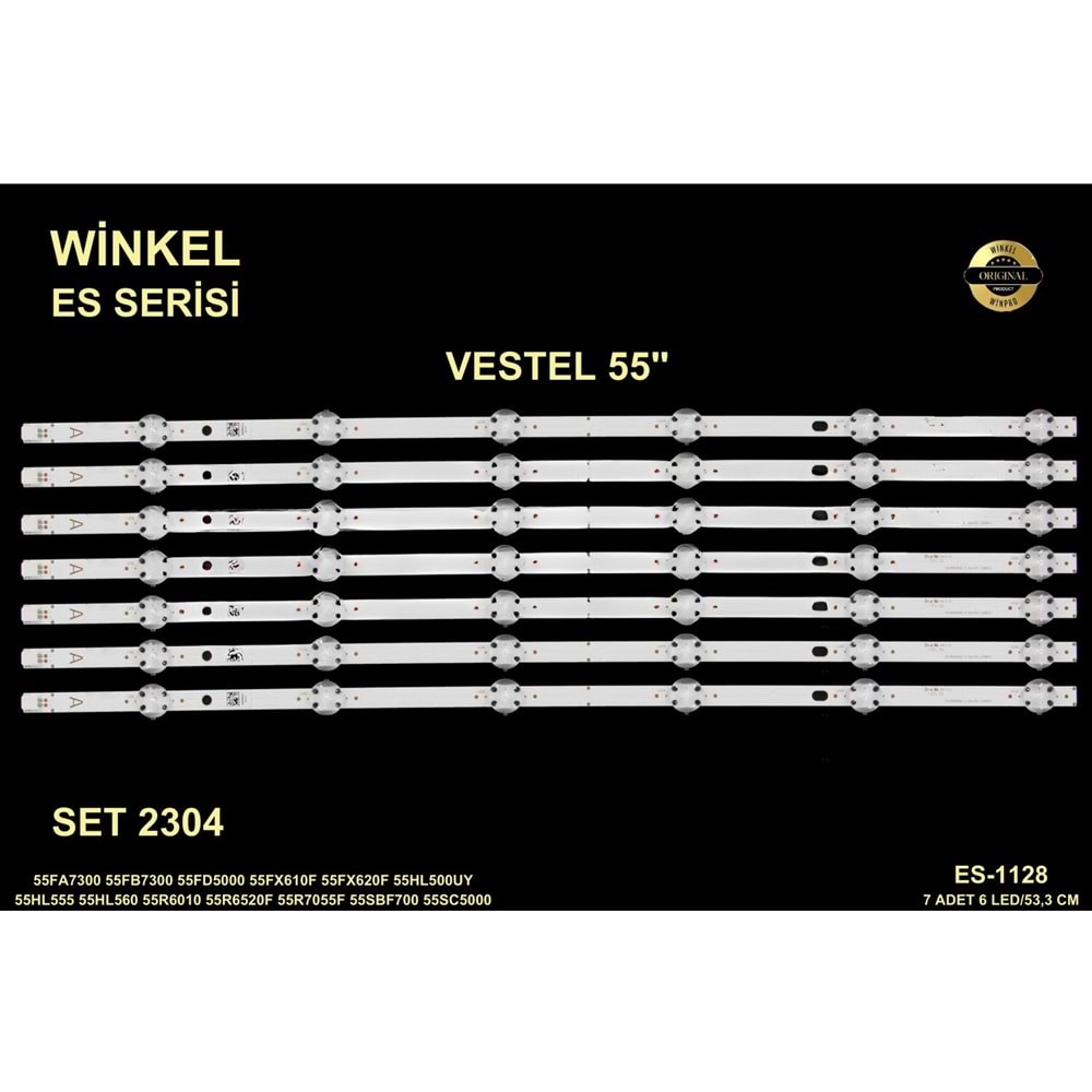 Vestel Regal Seg Hi-levelTv LED BAR 55 inç 7 li takım A-7x53,4cm uyumlu tv kodları VESTEL_V15_55inch_FHD_REV06 , 30091118 , VES550UNDL-2D, VES550UNDS-2D, LED BAR , VESTEL_SVV550AJ9_6LED , VES550UNDS-2D-N11, VES550UNDS-2D-N12 LED BAR 284253-D15