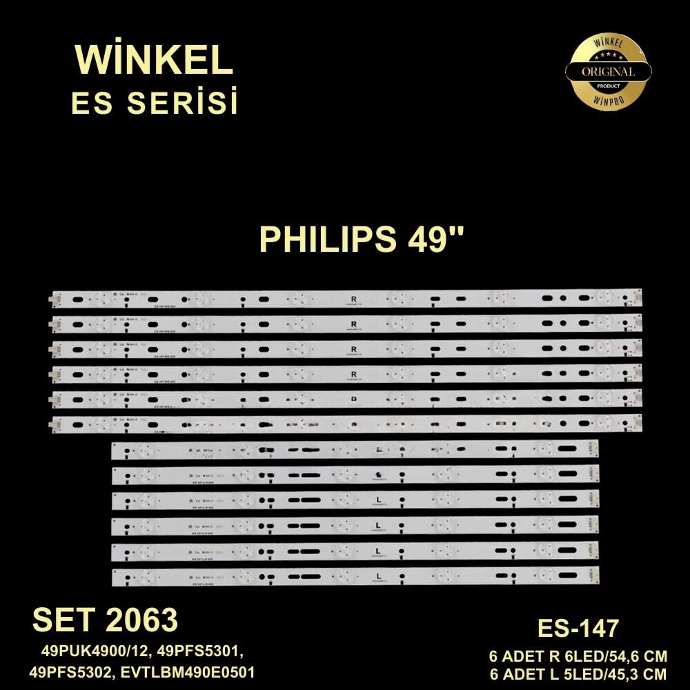 Philips Tv LED BAR 49 inç 12 lı 6a 6b takım uyumlu tv kodları 49PUK4900, 49PUK4900/12, 49PFS5301, 49PFS5302 49PFS4131/12, 49PUT4900, 49PFS5531, 49PFS5532, 49PUS4900 284268-G4
