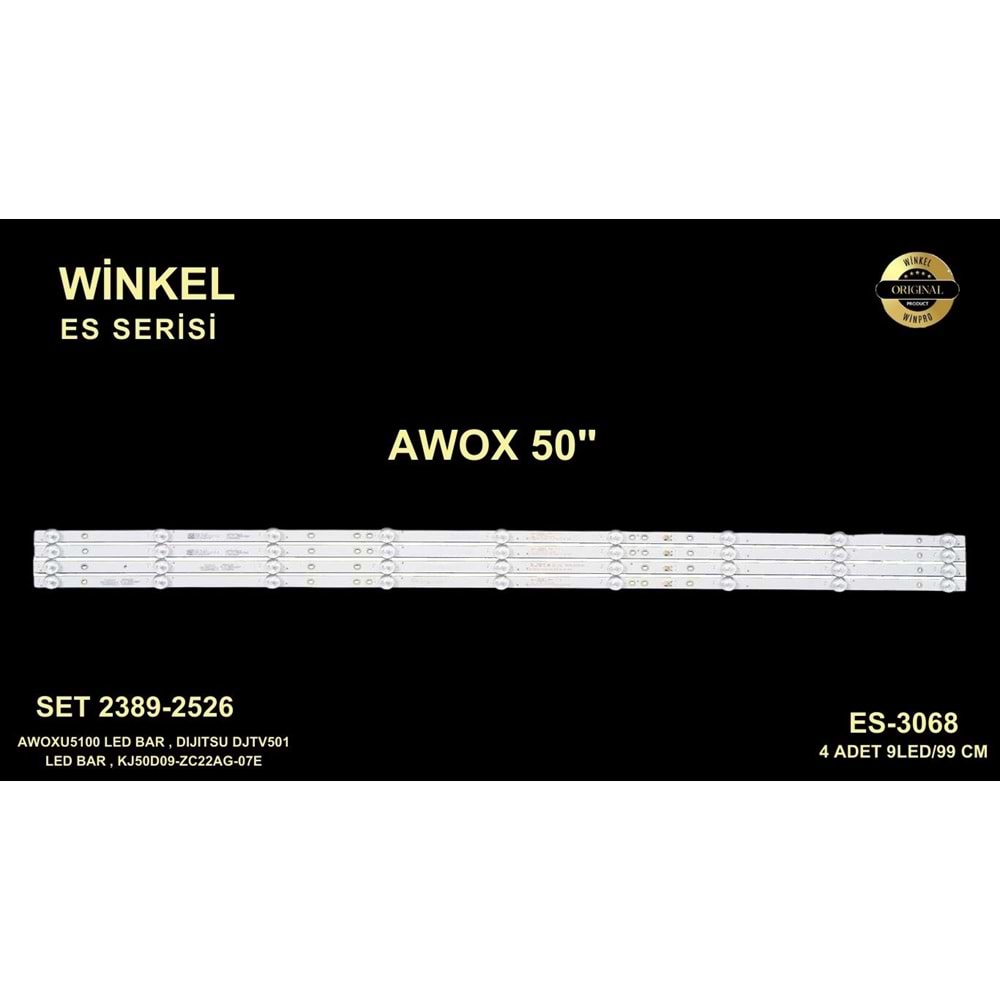 Awox Dijitsu Tv LED BAR 50 inç 4 lu takım 4x9m 99 cm uyumlu tv kodları U5100 DJTV501 KJ50D09-ZC22AG-07E , 2018-03-29 9S1P , KJ50D09-ZC22AG-05 DIJITSU DJTV501 U5100 KJ500M09 , CRH-CQ50D15303004099BT REV1.2 , CRH-CQ50D15303004099BTR 284275-H18