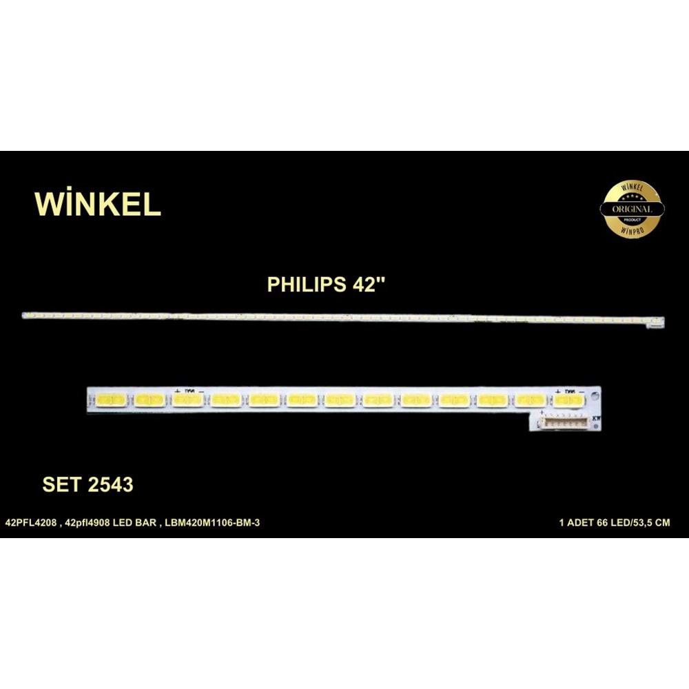 Philips Slim Led Bar 42 inç 53,5cm 66 Ledli Tv Led Bar 284333-Ü16