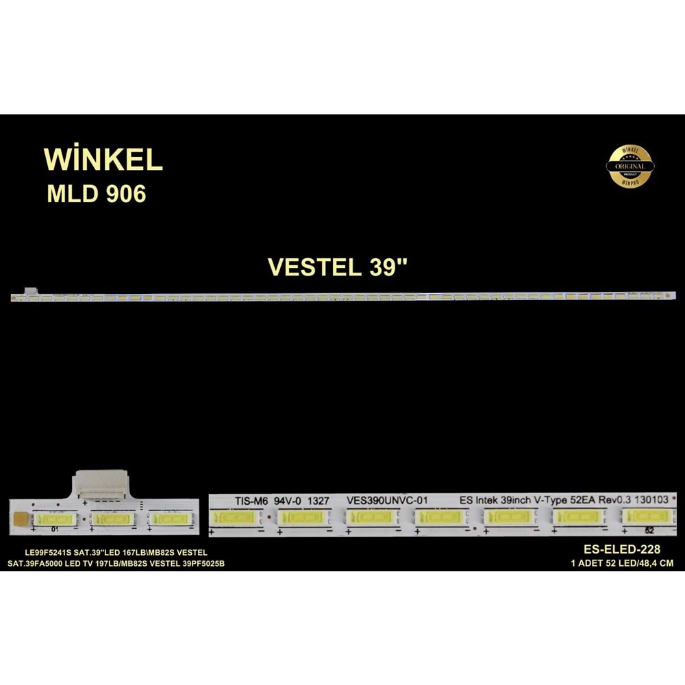 Vestel Slim Led Bar 39 inç 48,4cm 52 Ledli Tv Led Bar 284370-V11