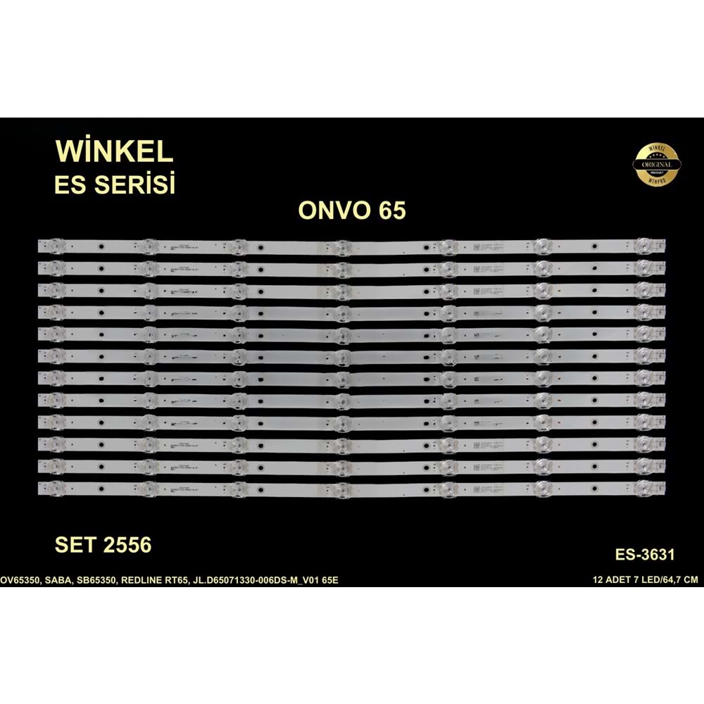 Onvo Tv LED BAR 65 inç 12li takım 12x64,7cm 7 mercek 284435-M11