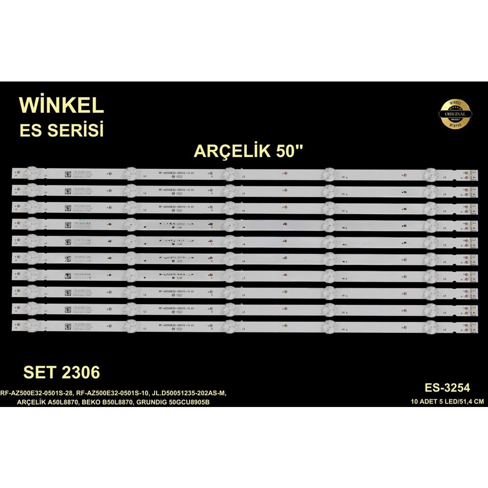 Arçelik Beko Tv LED BAR 50 inç 10 lu Takım 5X 51,4 CM 5 Mercek 284457-N17