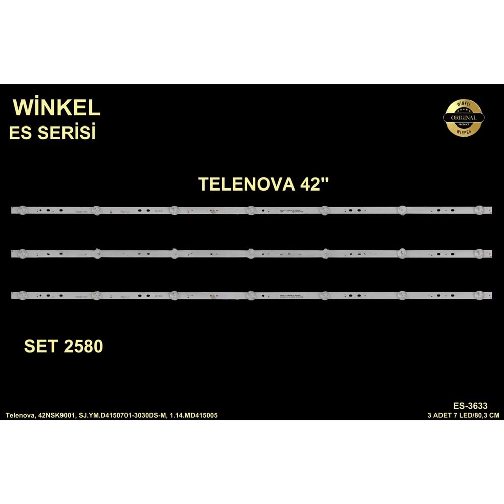 Telenova Tv LED BAR 42 inç 3 Lü Takım 3 X 80,3 CM 7 Mercek 284569 - S4