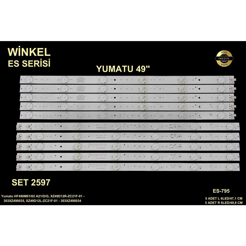 Yumatu Tv LED BAR 49 inç 10 Lu Takım 5 X 47,1 CM/L 6 Mercek 5 X 49,8 CM/R 6 Mercek 284572 - S7