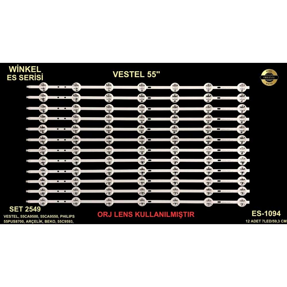Vestel Tv LED BAR 55 inç 12 Li Takım 12 X 59,3 CM 7 Mercek 284578 - S13