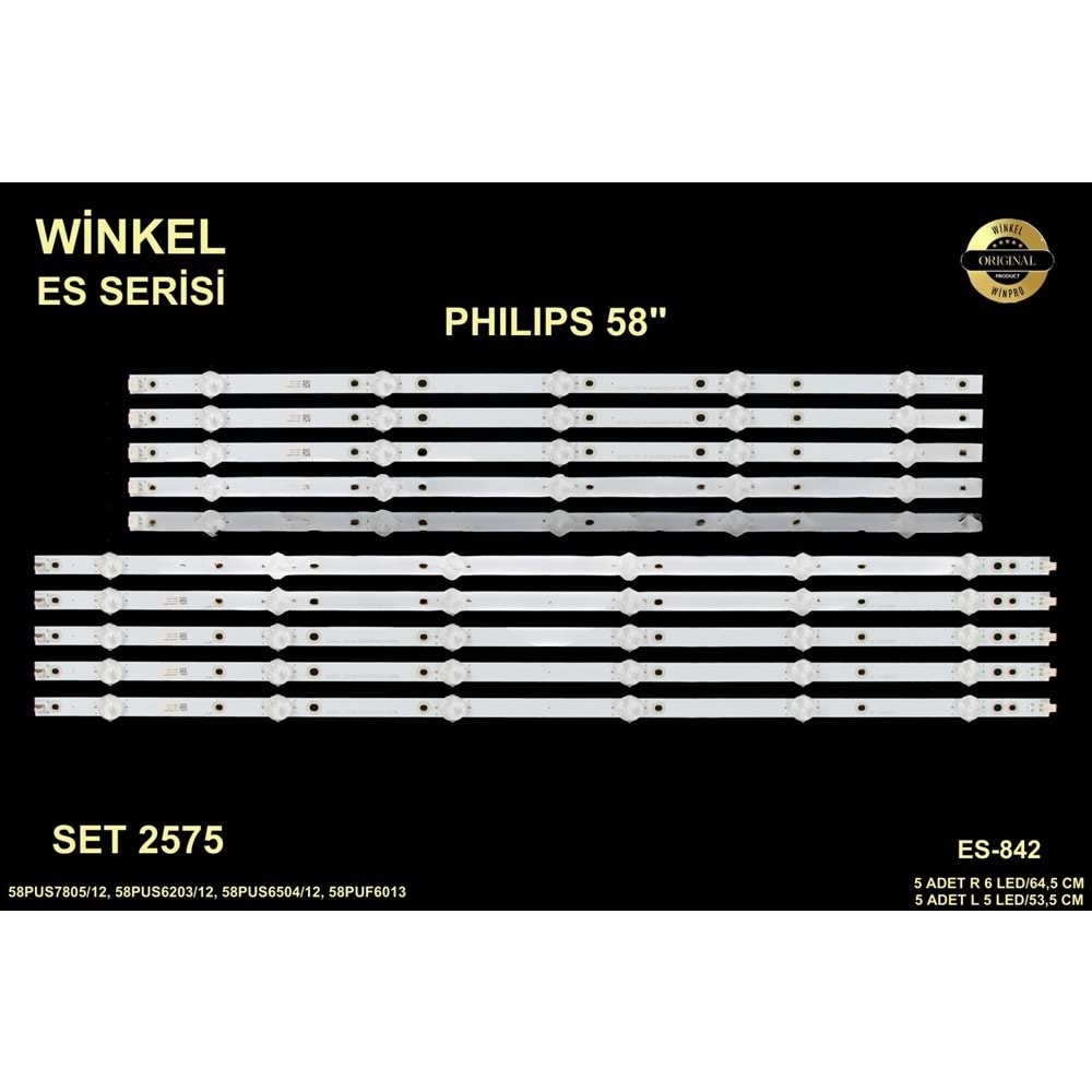 Philips Tv LED BAR 58 inç 10 Lu Takım L/53,5 CM 5 Mercek R/64,5 CM 6 Mercek 284648-Ş14