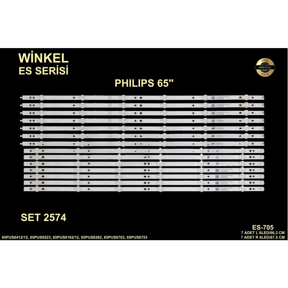 Philips Tv LED BAR 65 inç 14 Lü Takım 7XL 66,3 CM 6 LED 7XR 67,5 CM 6 LED 284662-T8