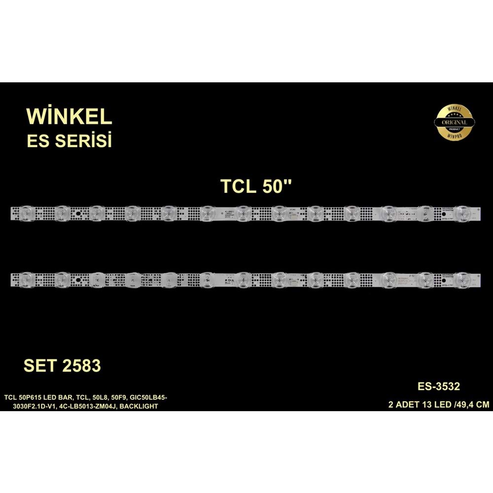 TCL Tv LED BAR 50 inç 2 Lİ Takım 2 X 49,4 CM 13 Mercek 284670-T16