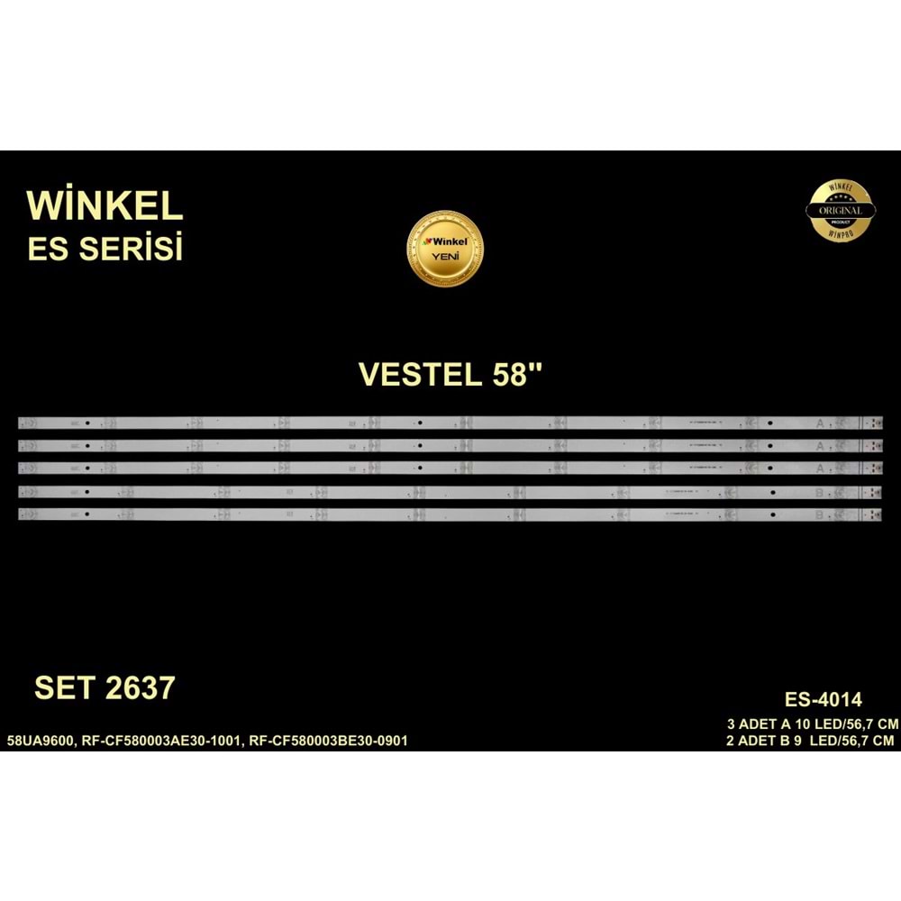 Vestel Tv LED BAR 58 inç 5 Li Takım 3XA 56,7CM 10 LED 2XB 56,7 CM 9 LED 284677-T24