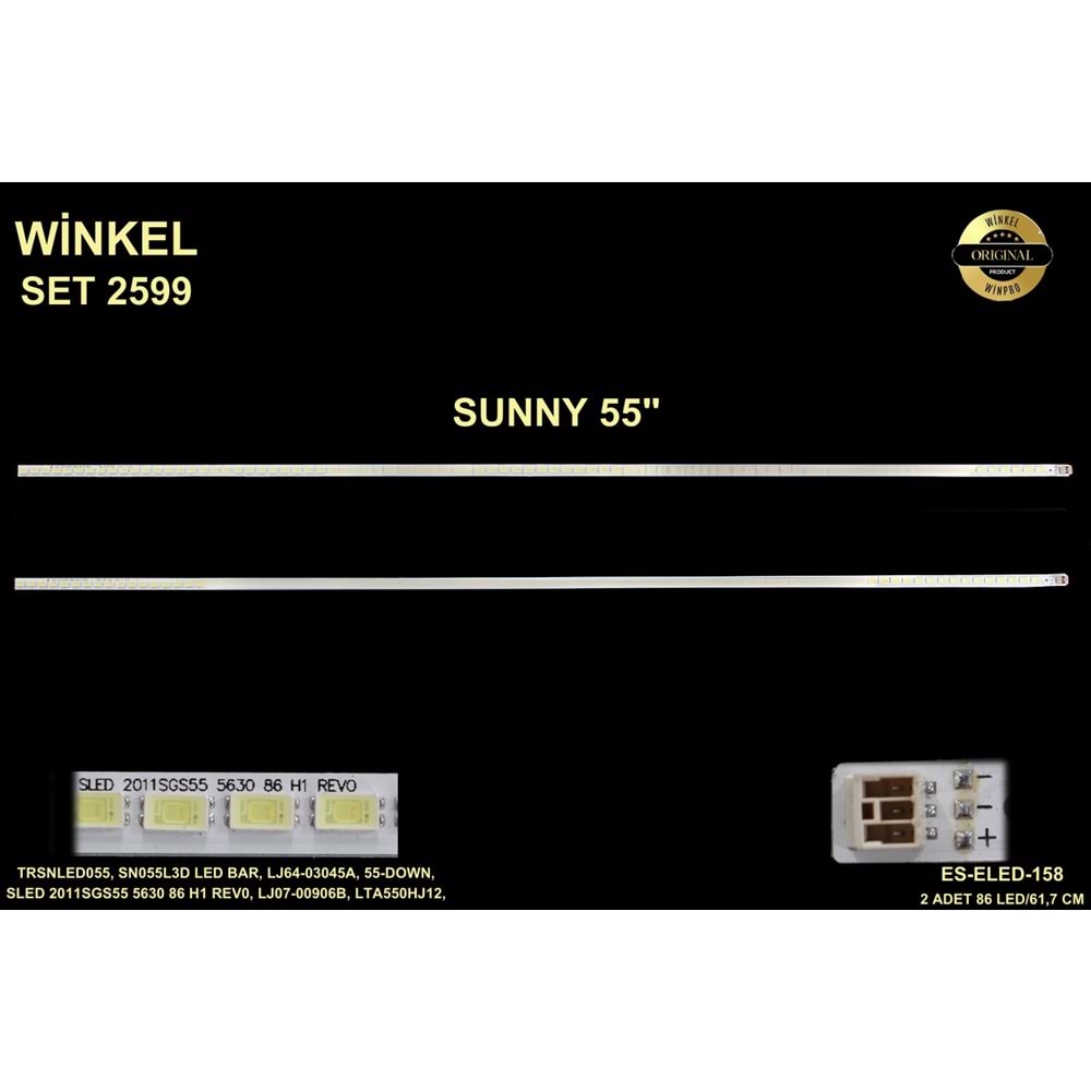 Sunny Slim Led Bar 55 inç 2 Li Takım (L+R) 61,7 Cm 86 Ledli Tv Led Bar SET 284705-Q7