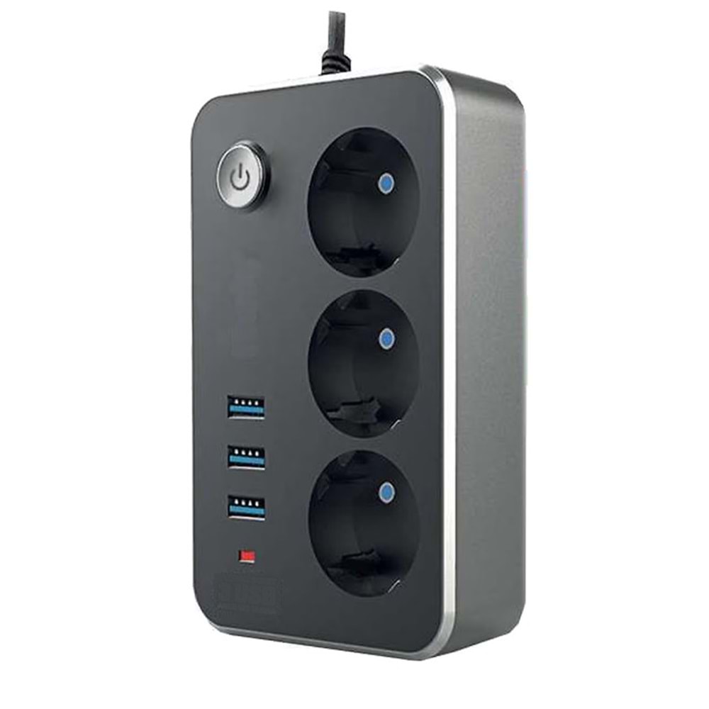 Winnboss 3'lü Termal Akım Korumalı USB Girişli Priz 3414 323060