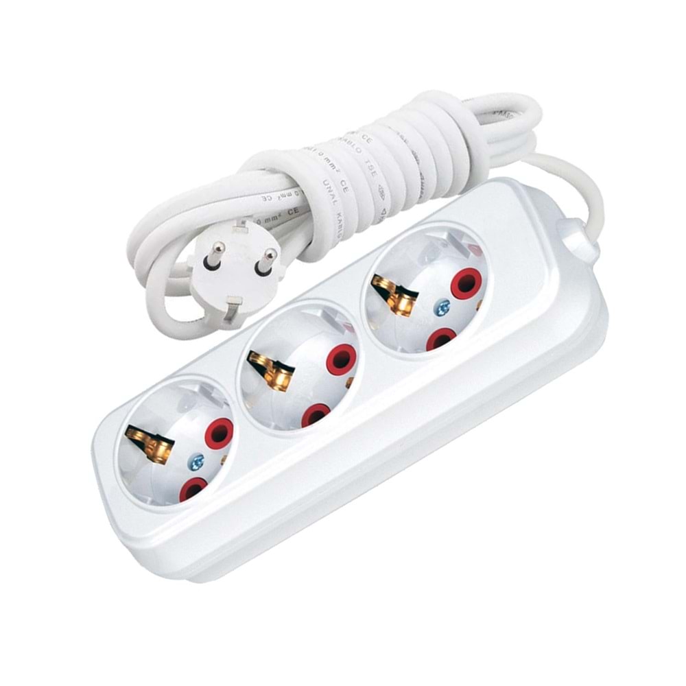 ECO 3'lü Topraklı Kablolu Grup 3 Metre 325034