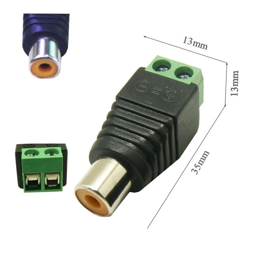 RCA dişi fiş, RCA dişi konnektör RCA fiş-2pin konektörü. 631111