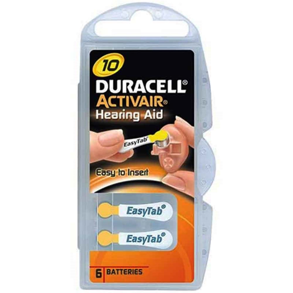 Duracell 10 No Kulaklık Pili 6'lı 661046