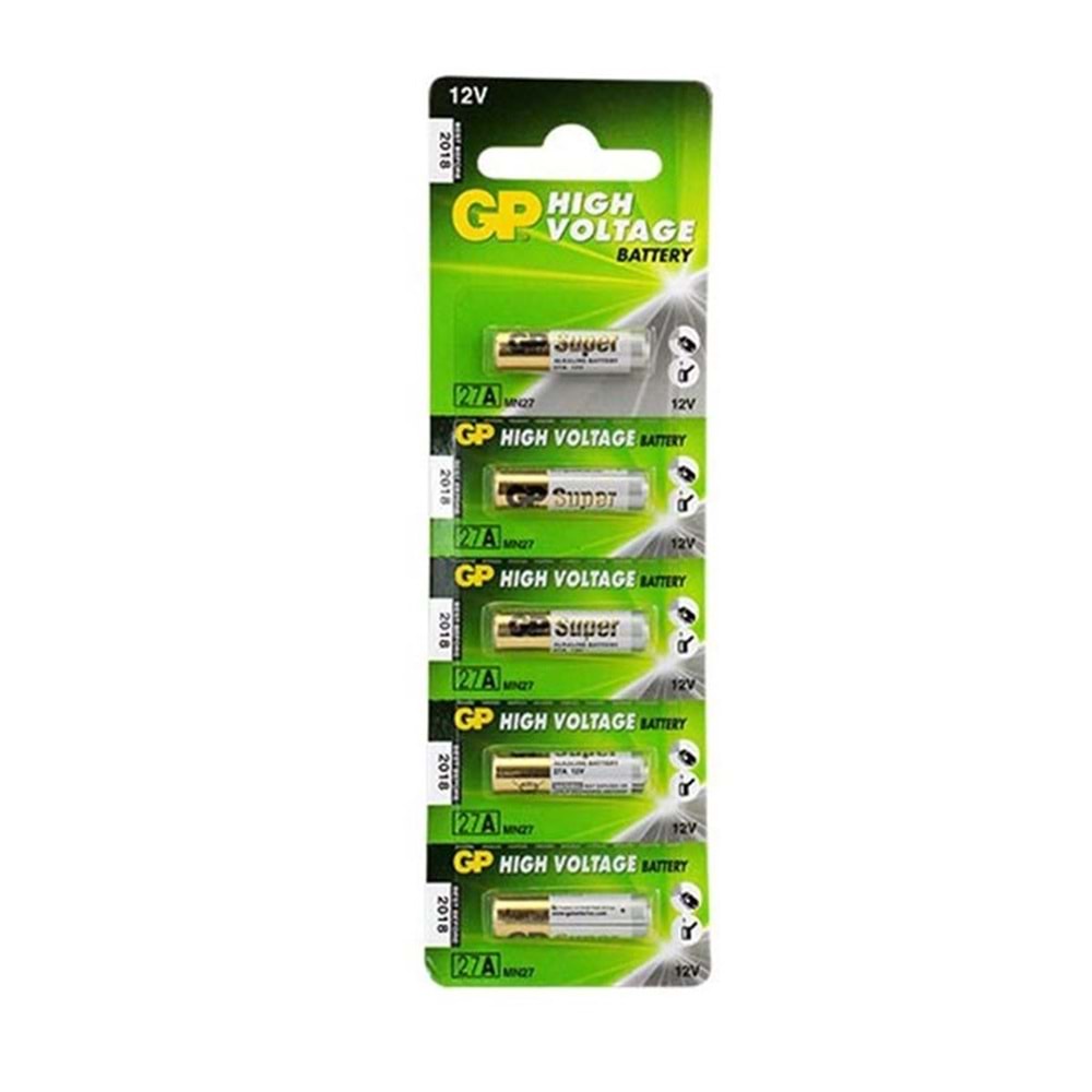 GP 27A İnce 12V Alarm Pili 5'li Paket 661092