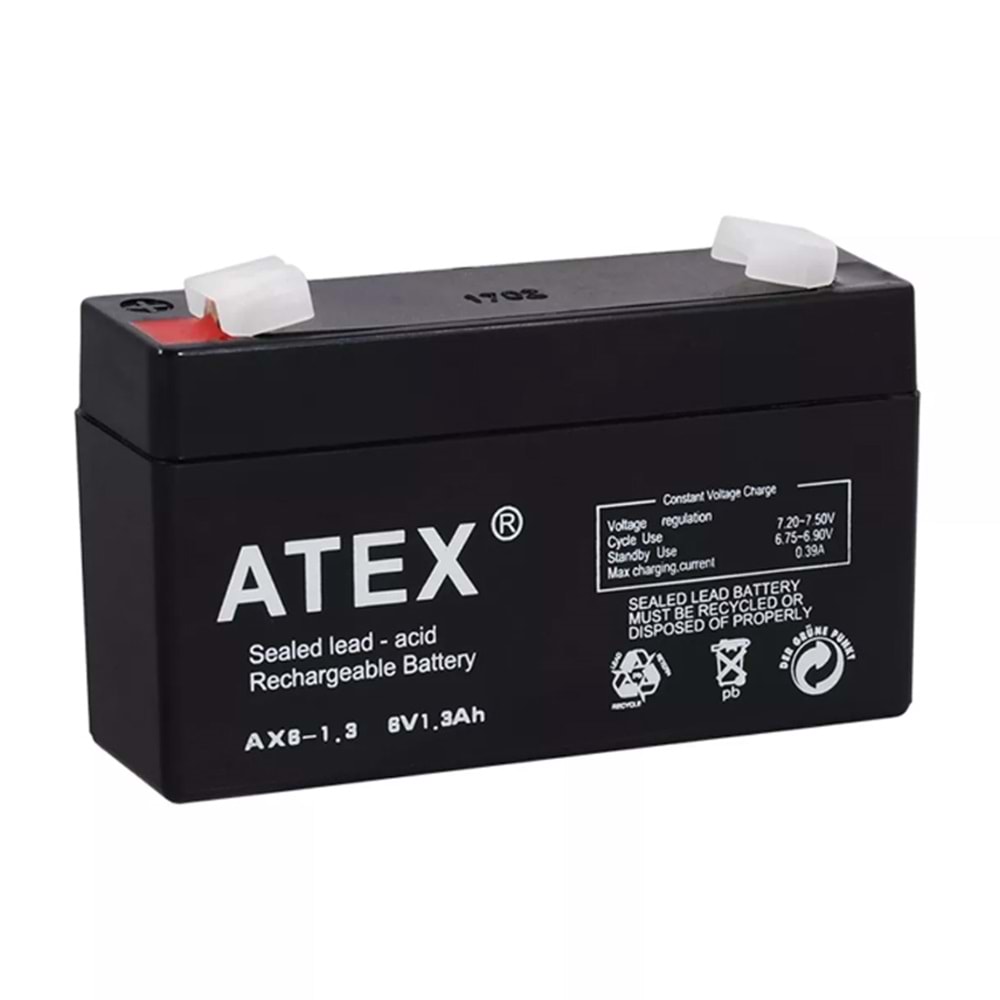 Atex Ax6-1.3 6 Volt - 1.3 Amper Akü (98 X 25 X 52 Mm) 663054