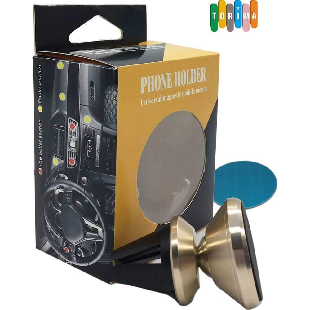 Universal Manyetik Araç Telefon Tutucu, 360 ° Gold 715065