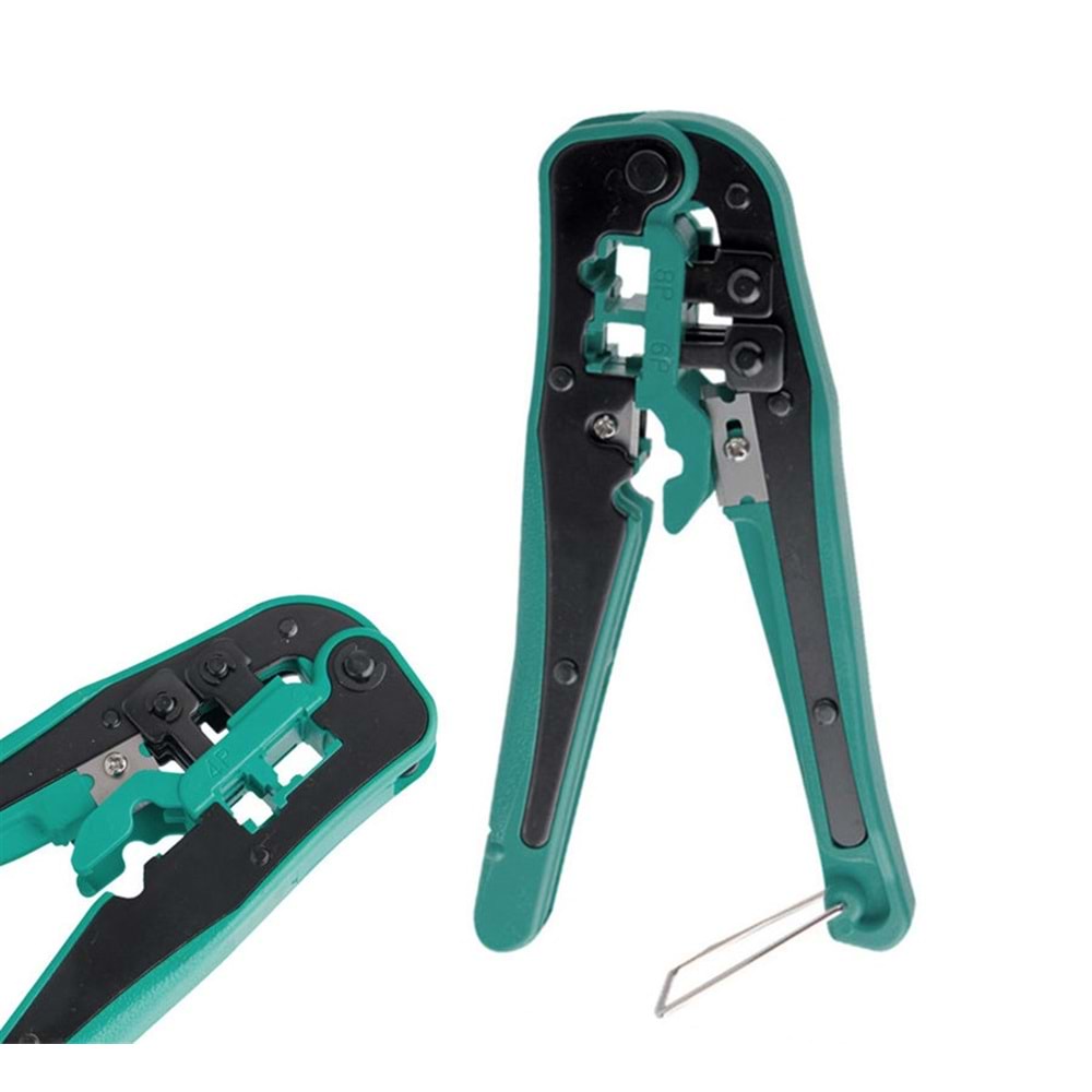 Yeşil Sıkma Pensesi Rj11 Rj45 4p/6p/8p 921011
