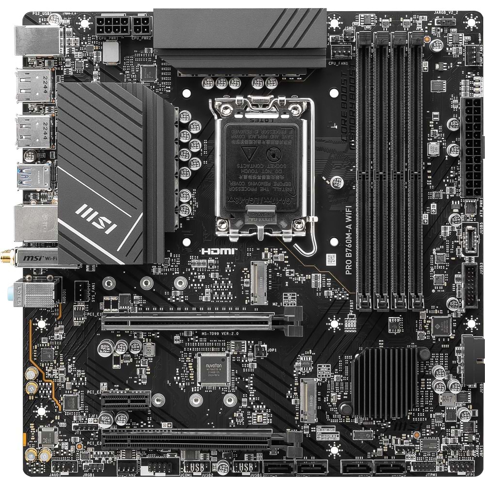 MSI PRO B760M-A WIFI DDR5 6800(OC) M.2 mATX 1700p