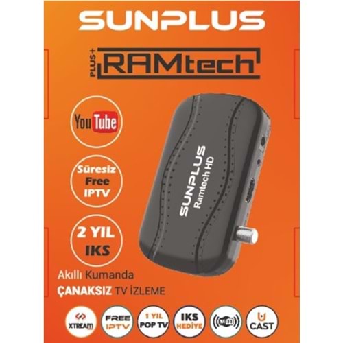 Sunplus RAMtech Hd Uydu Alıcısı Çanaksız Uydu Akıllı Kumanda 111052
