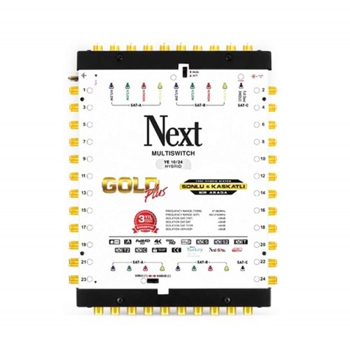 Next YE-10/24 Hybrid Sonlu ve Kaskatlı Bir Arada Gold Plus Multiswitch Uydu Santrali 130031