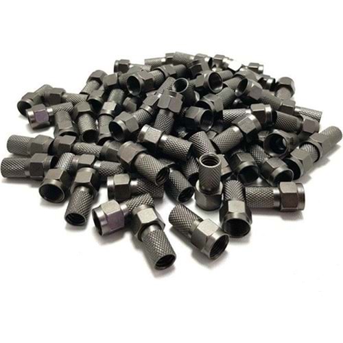 Siyah Contalı Su Gerçirmez F Konnektör (100 Adet) 180079