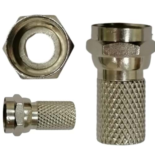 Geniş F Konnektör 100 Adet Gümüş 180097