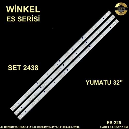 Yumatu Tv LED BAR 32 inç 3 lü takım 8m 3x59cm uyumlu tv kodları JL.D32081235-083DS-F , LCD-314 LC320DXY-SHA3 JL.D32081235-195AS-F-A1 284199-H4