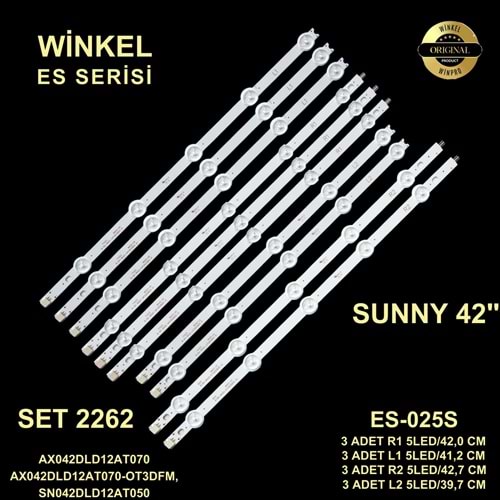 SUNNY 042DLD12AT070-OTFM,042DLD12AT022-TMF,042DLD12AT070-ATFM, AX042DLD12AT070-OT3DFM, AX042DLD12AT050-O3DFM 42'' inç 12 Adet Tv Led Bar 284247 E1