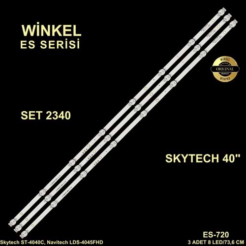 Skytech Tv LED BAR 40 inç 3 lü takım 8m-73,6cm uyumlu tv kodları ST-4040C, Navitech LDS-4045FHD, ES-720 SET-720 LCD 1113 SLT-4041C ST-4041C 4041C SST4050SMART-CX39008-ZC22AG 284264-k7