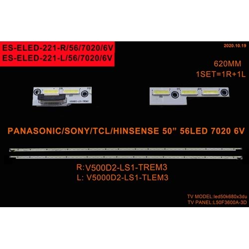Philips Sony hisense Slim Led Bar 50 inç 2x62cm 56 Ledli Tv Led Bar 284381-Ü19