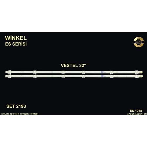 Vestel Tv LED BAR 32 inç 2li takım 2x57,4cm 6 mercek 284442-N4