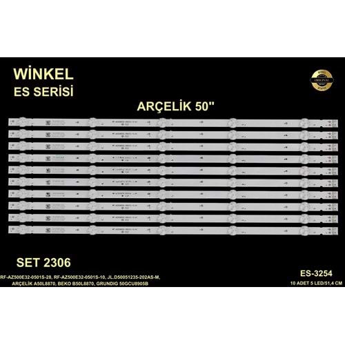 Arçelik Beko Tv LED BAR 50 inç 10 lu Takım 5X 51,4 CM 5 Mercek 284457-N17