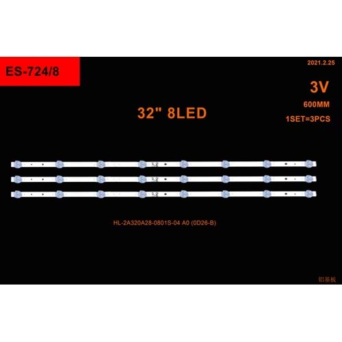 Dijitsu Tv LED BAR 32 inç 3 lü Takım 3 X 60 CM 8 Mercek 284476-O11