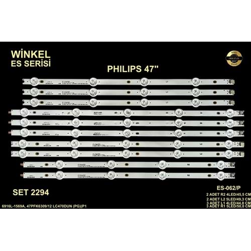 Phılıps Tv LED BAR 47 inç 12 Li Takım (L1 44,8CM) (L2 49,3 CM) (R1 50 CM) (R2 45,50 CM) 284518 - P3