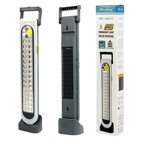 HEL-6855T 45 Ledli Şarjlı Solarlı Işıldak 315039