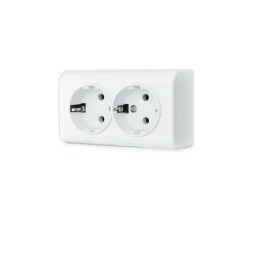 Sıva Üstü İkili Topraklı Priz 321030