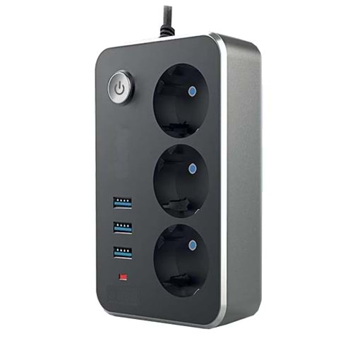 Winnboss 3'lü Termal Akım Korumalı USB Girişli Priz 3414 323060