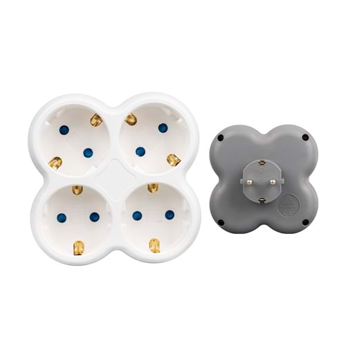 Vea VRM0104 22456 250V 16A 4'Lü Yonca Tip Sıva Üstü Golyat Priz 323076