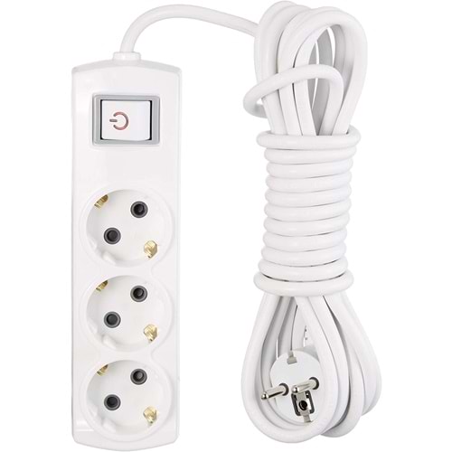 ECO 3 lü Topraklı Kablolu Grup 5 METRE (ANAHTARLI) 325038