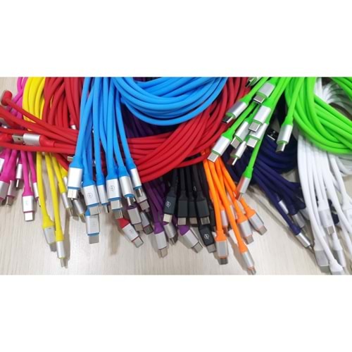 Rewel Silikonlu Type-C Usb Renkli Hızlı Şarj kablosu 541036