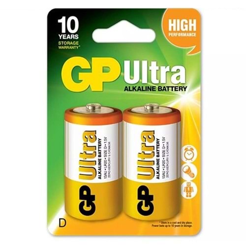 GP 13AU-2U2 Ultra Alkalin (D) Kalın 2'li 661144