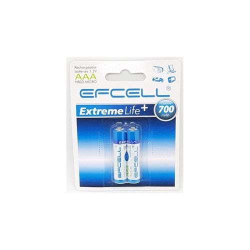 Efcell Ni-Mh Şarjlı Pil Aaa İnce Kalem 700mah 2’li Paket 661170